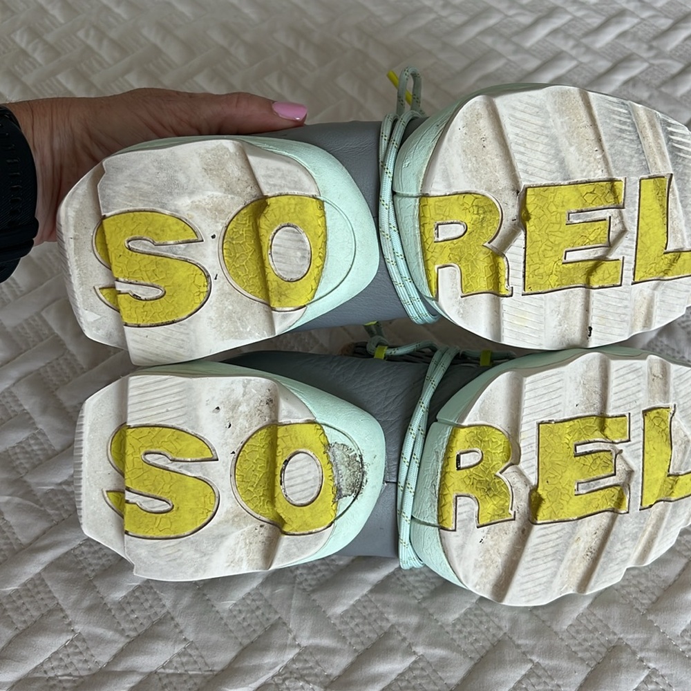 Sorel, Sz 8.5 Kinetic Impact Sneakers, gray and aqua - Picture 6 of 11